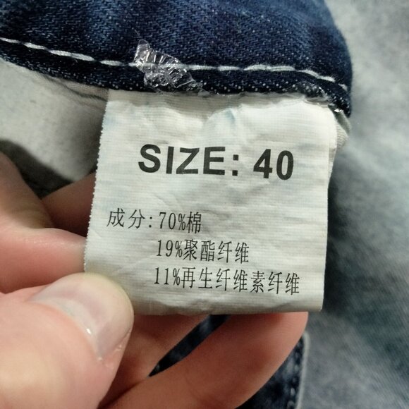 Vtg Y2K Play Bigg Mens Jean shorts Jorts Baggy Wide Leg Skater Jeans Den… - Picture 8 of 8